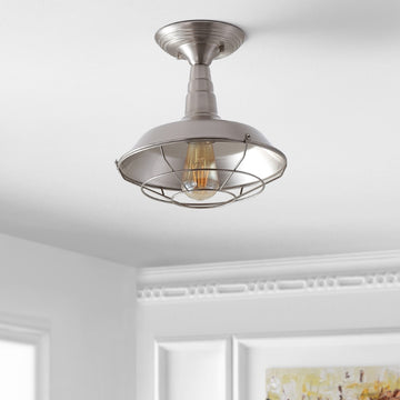 Gabe 10.2" Metal LED Semi Flush Mount - JONATHAN Y